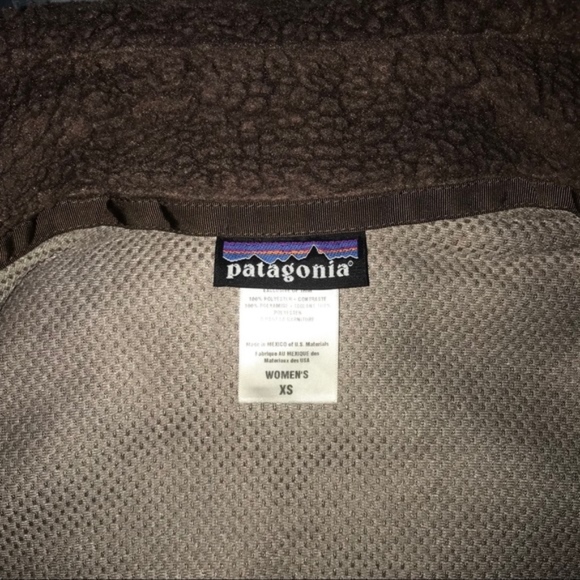 Patagonia Fleece Zip Vest Brown Zip size X-Small - Picture 5 of 8